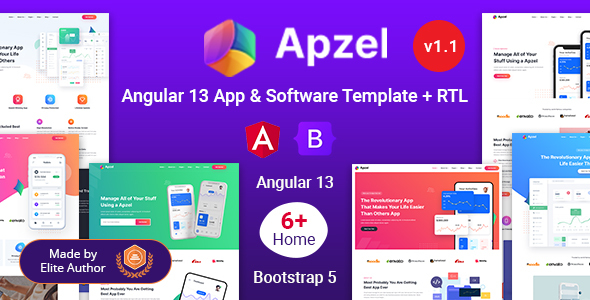 Apzel - App & SaaS Software Startup Angular 13 Template