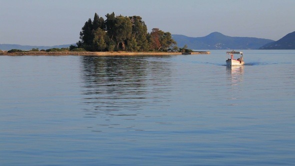 Tourist Boat, Sailing from Pontikonisi Island