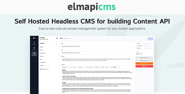 ElmapiCMS - Headless CMS for building Content API