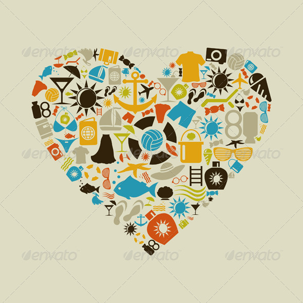 Beach heart - Valentines Seasons/Holidays