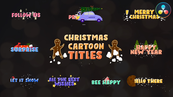 Christmas Cartoon Titles | DaVInci Resolve