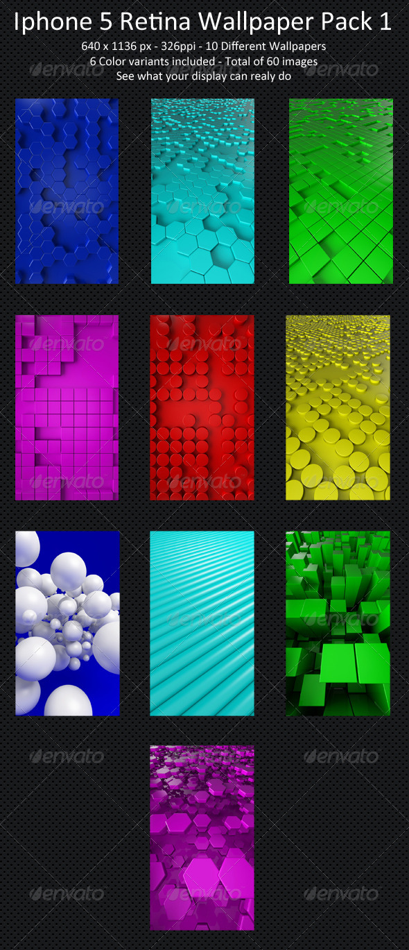 Iphone 5 Retina Wallpaper Pack 1 - 3D Backgrounds