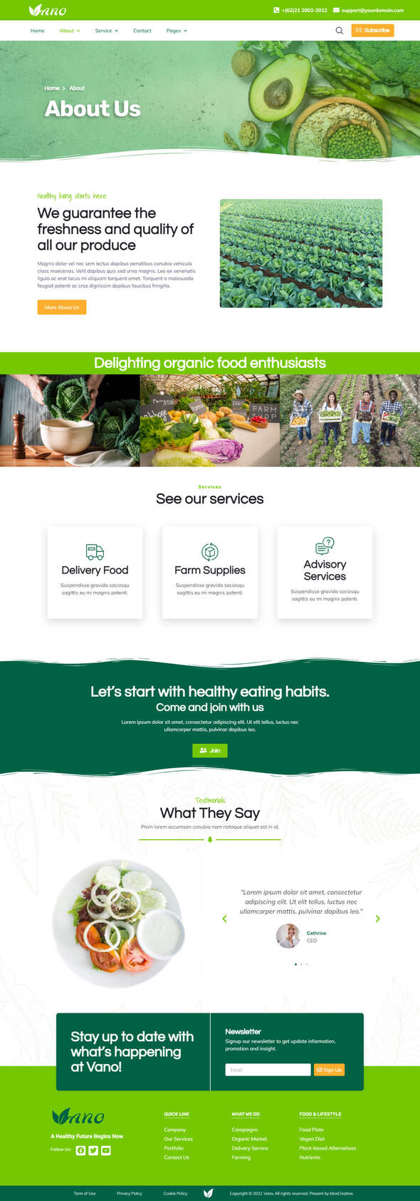 Vano - Organic Food & Agriculture Elementor Template Kit by moxcreative