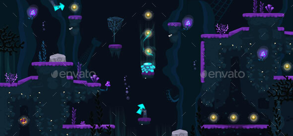 Underwater Assets - Tiles, Game Assets | GraphicRiver