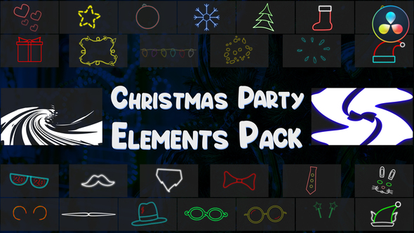 Christmas Party Elements Pack | DaVinci Resolve