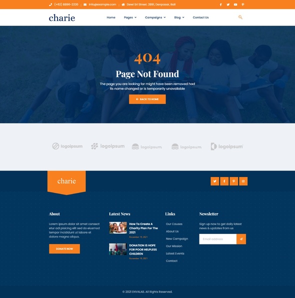 Charie - Charity NonProfit Elementor Template Kit by envalab | ThemeForest