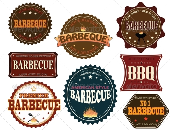 Set of barbeque labels - Food Objects