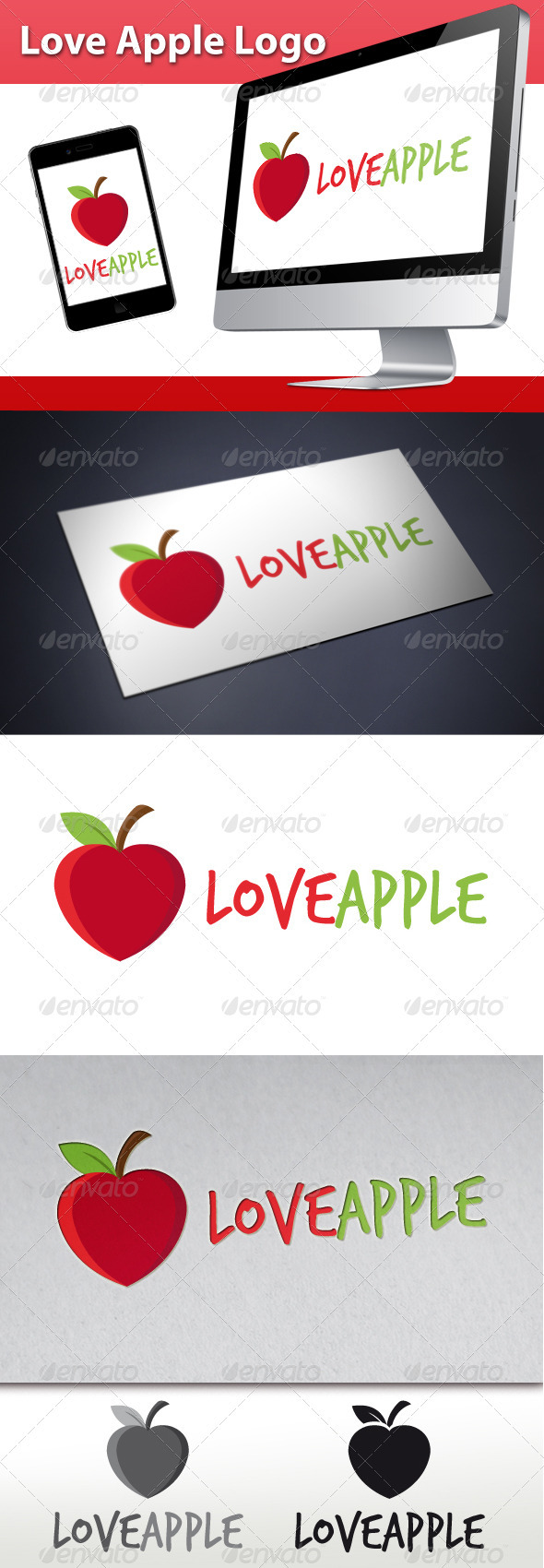 Love Apple Logo - Food Logo Templates