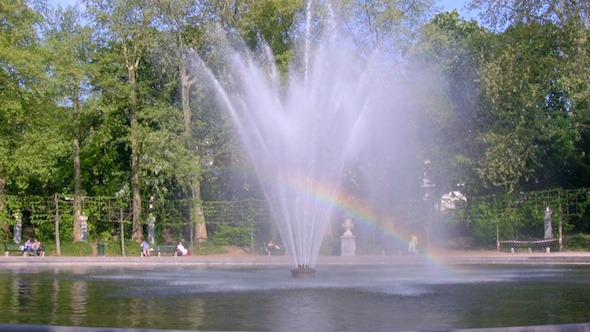 Rainbow Fountain in Park of Brussels, Belgium