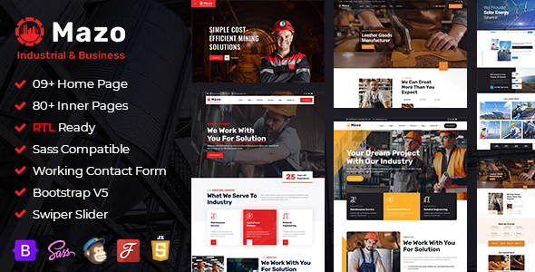 Marvelous Mazo - Industry & Factory Bootstrap 5 HTML Template + RTL