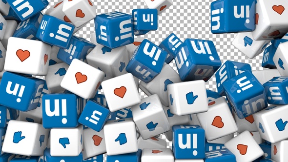 Social Media Icons Transition - Linkedin, Like, Love