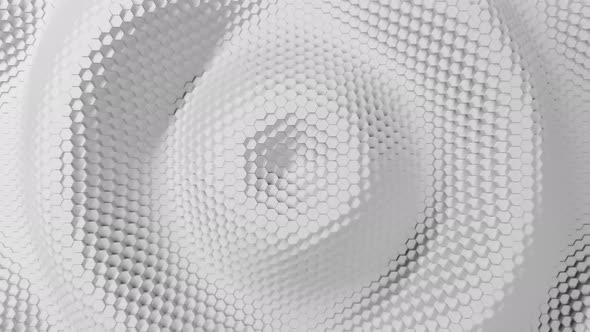 Abstract white hexagon with offset effect