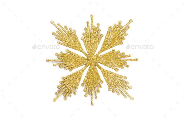Gold glitter snowflake - Stock Photo - Images