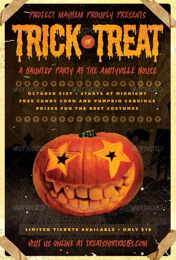 Tricked Treats - Halloween Flyer Template - Holidays Events
