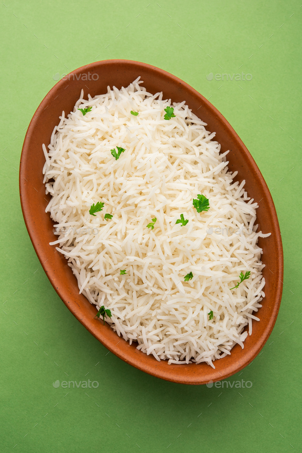 Cooked plain white basmati rice Stock Photo by stockimagefactory PhotoDune