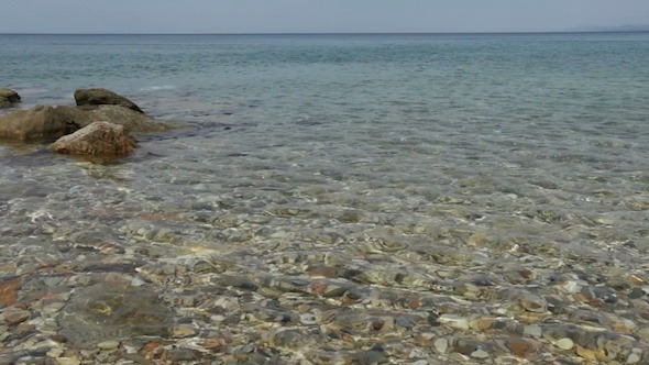 Clear Water of Mediterranean Sea in Greece