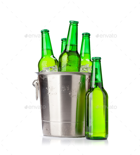 Beer bottles in ice bucket Stock Photo by karandaev PhotoDune