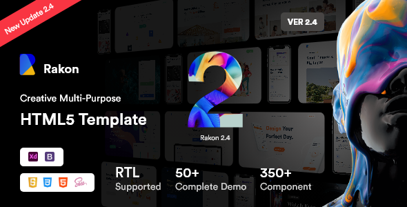 Rakon – Creative Multipurpose Landing Page HTML5 Template