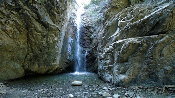Chantara Waterfall In Troodos Mountain Cave