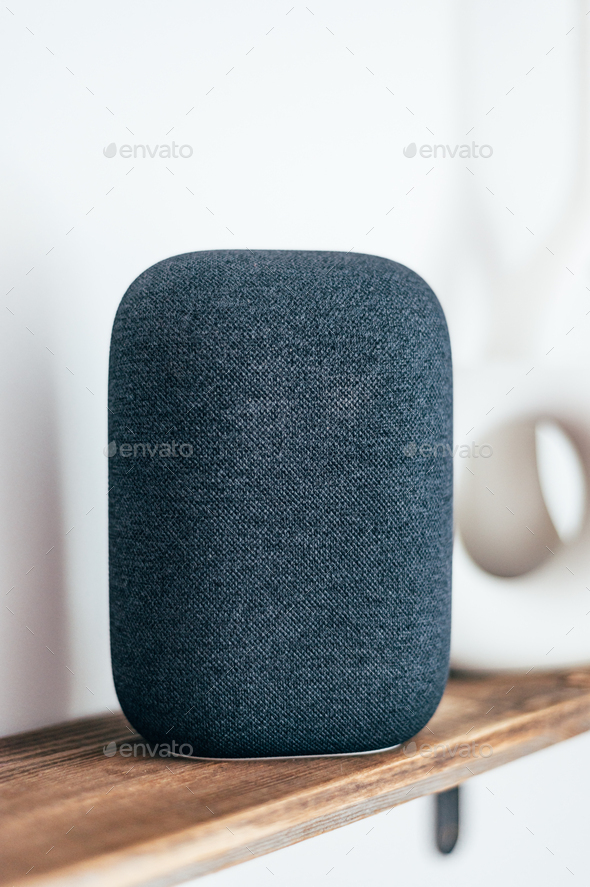 Voice controlled smart speaker - Stock Photo - Images