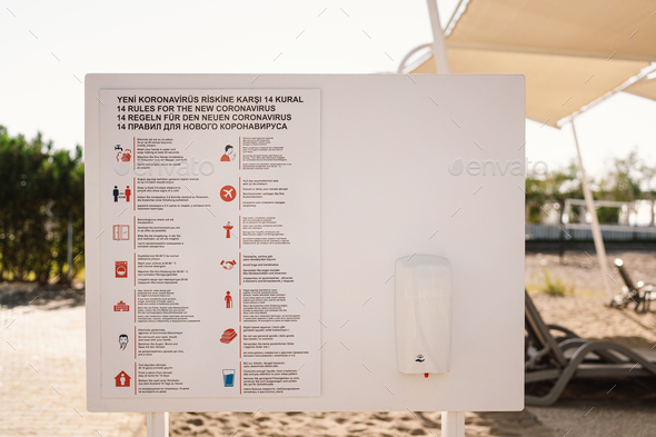 14 rules for the new coronavirus on the beach. Safety rules during pandemic ncov-2019.