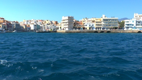 Panorama Of Port from Boat, Agios Nikolaos, Crete