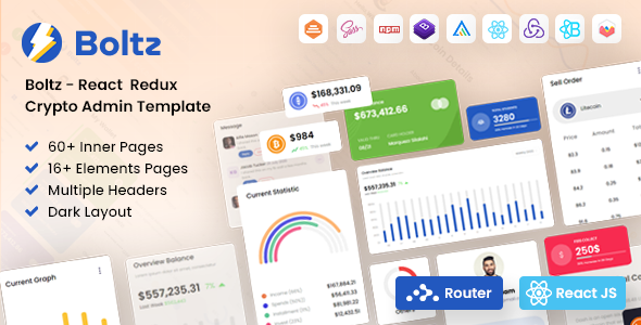 Boltz - React Crypto Admin and Dashboard Template