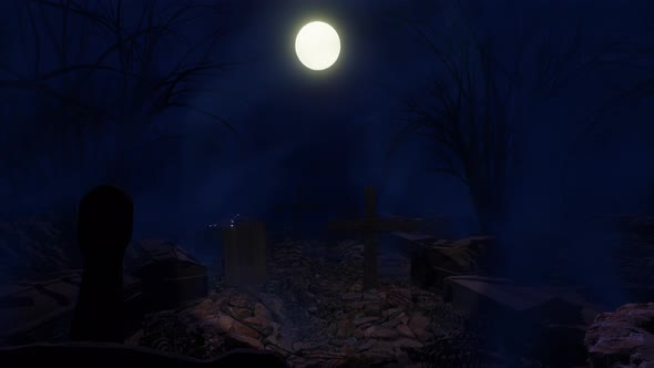 Horror Night In The Cemetery 01 4K