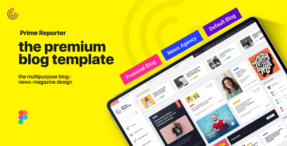 Prime Reporter | News Agency and Personal Blogging Figma Template