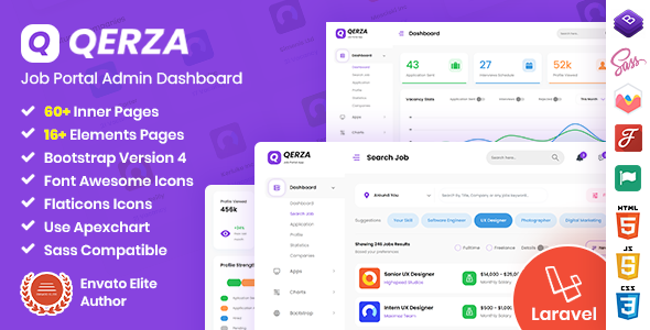 Good Qerza - Job Portal Laravel Admin Dashboard Template