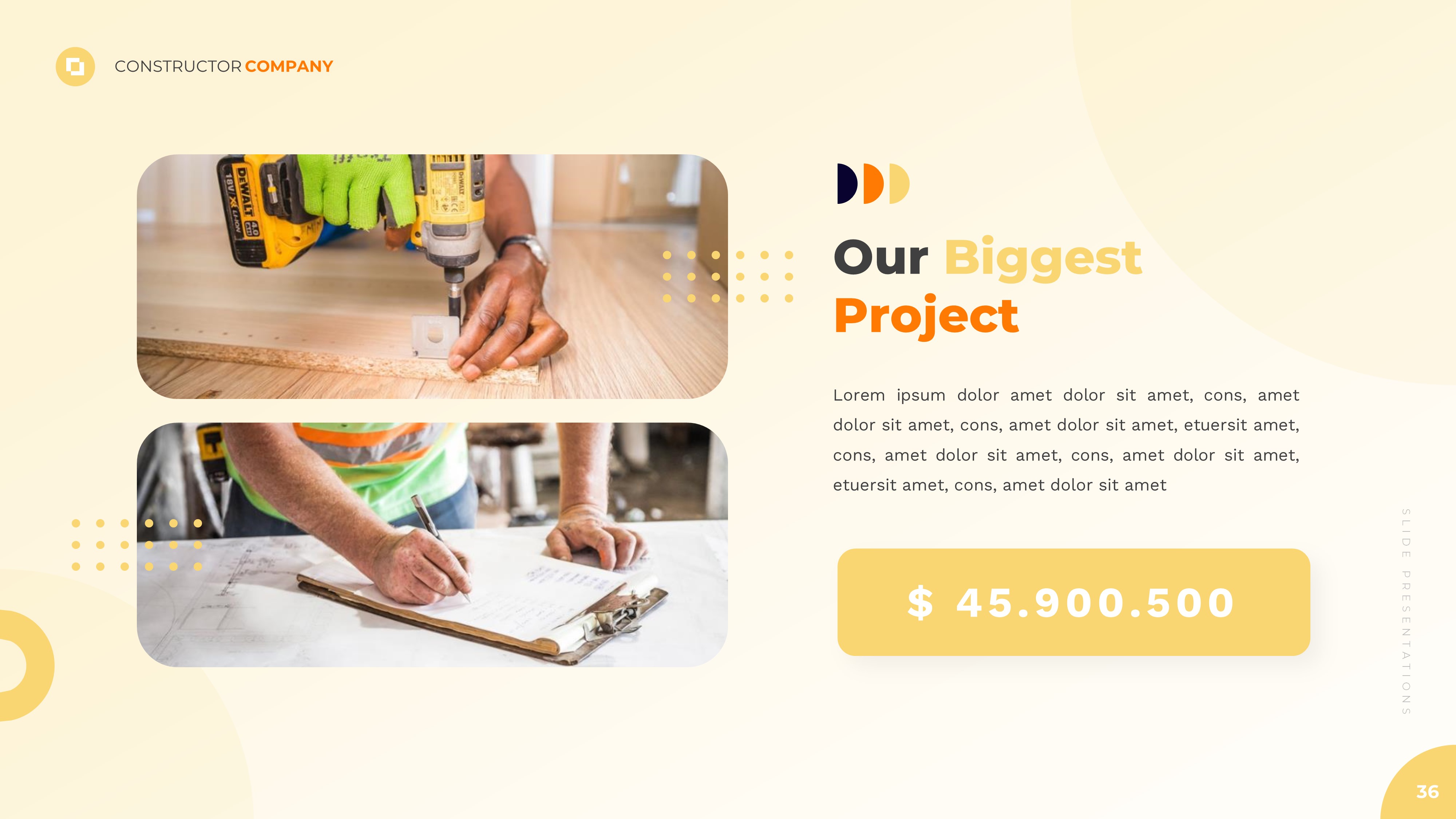 Constructor - Construction & Industrial Google Slides Template ...