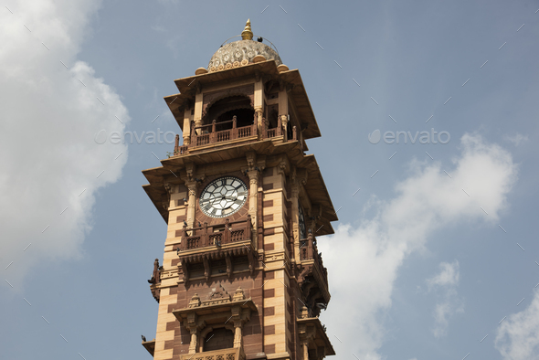 Clock-tower in Jodhpur, Rajasthan - Stock Photo - Images