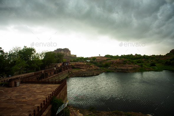 Lake in Jodhpur Rajasthan, India - Stock Photo - Images