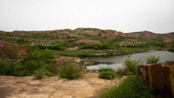 Lake in Jodhpur Rajasthan, India - Stock Photo - Images