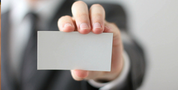 Businessman Showing Blank Business Card