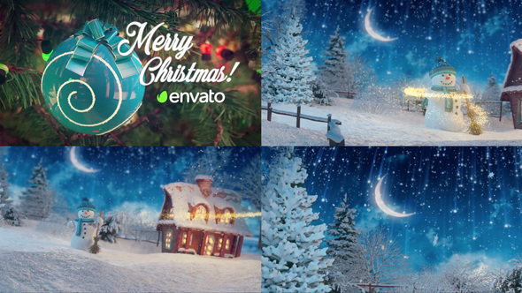 Christmas Greetings Card || After Effects Video Displays template preview