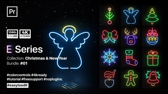 Christmas Neon Elements