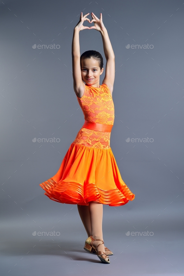 Orange skirt kid fashion