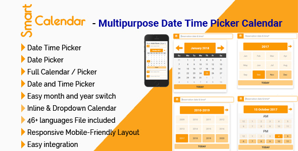 SmartCalendar - Multipurpose Date Time Picker Calendar