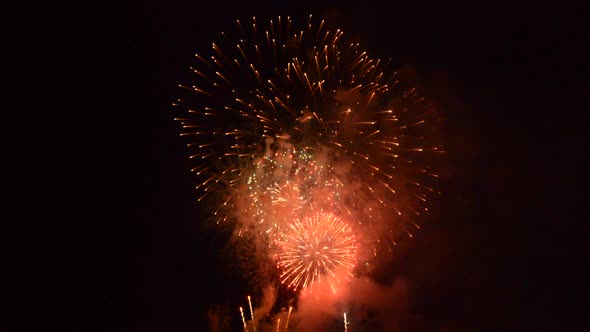 Beautiful sparkling firework display