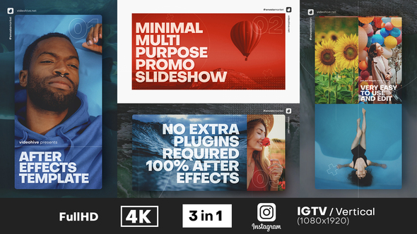 Minimal Promo Slideshow 2 Video Displays template preview