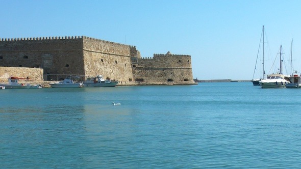 Sea Port near Medieval Castle, Heraklion, Crete 