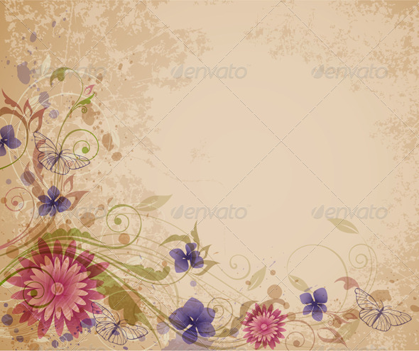 Old Floral Background - Backgrounds Decorative