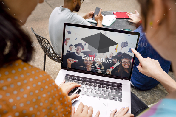 University admissions website on laptop screen - Stock Photo - Images