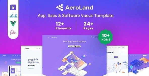Marvelous Aeroland - Vue Landing Page Website Template