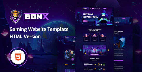 Exceptional Bonx - Gaming Website Template HTML5 Version