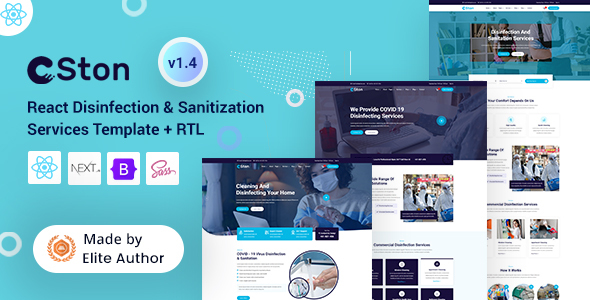 Incredible Ston - Disinfection Cleaning Services React Next Template