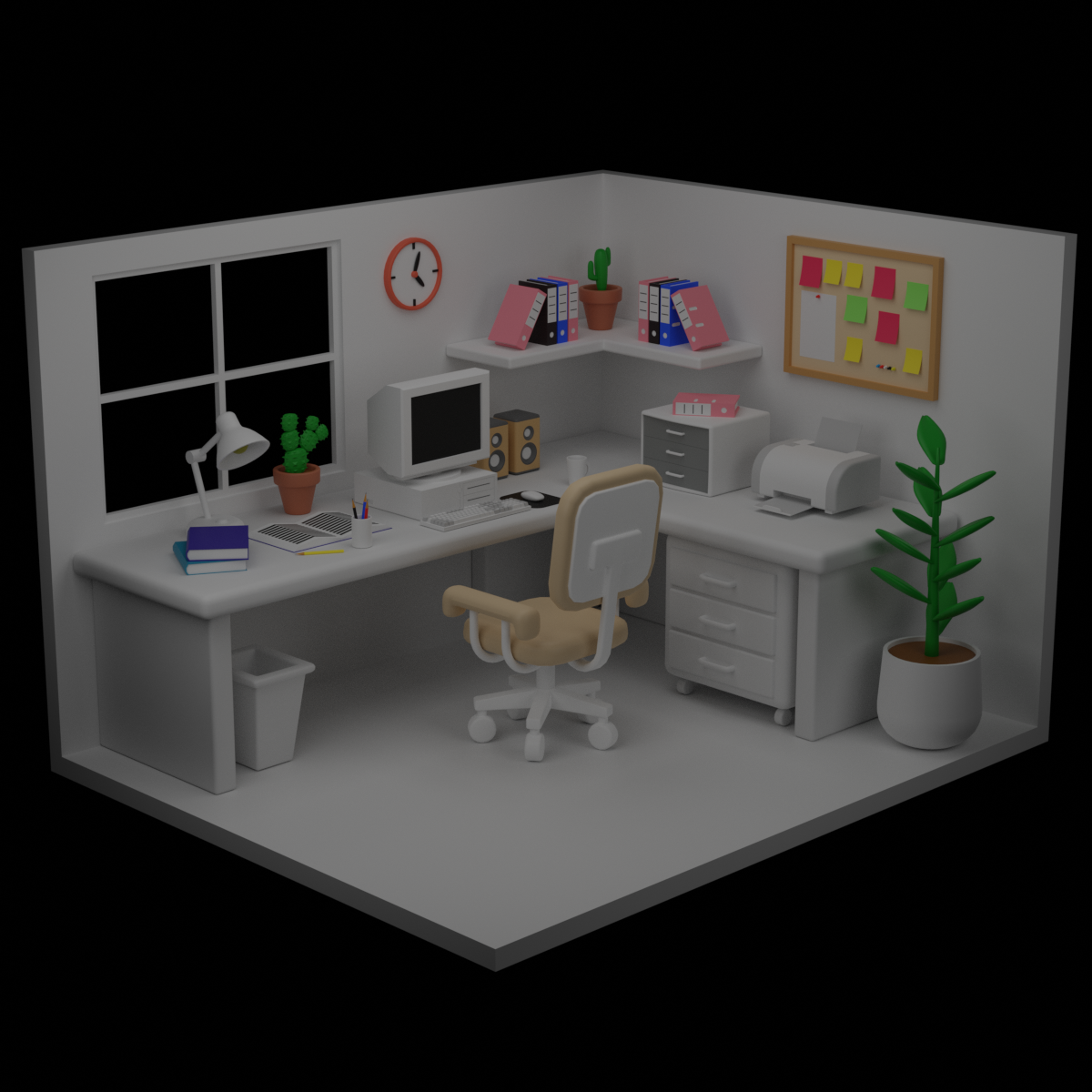 Cartoon Office Room Interior by PhilipStorm | 3DOcean