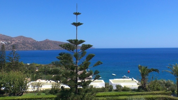 Landscape with Mirabello Bay, Hill and Boat, Crete