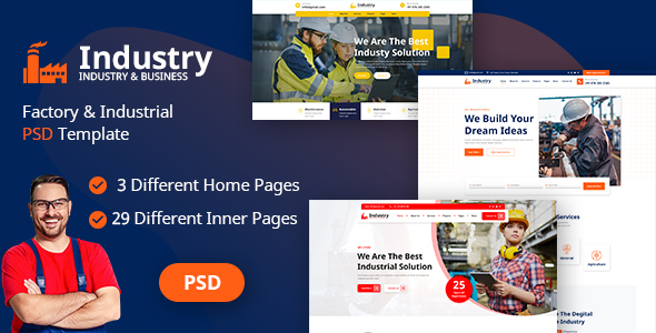 Factory & Industrial PSD Template